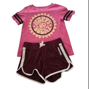 Justice Girls Hot Pink Graphic Tee/Set, Size 10